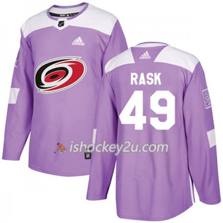 Mænd NHL Carolina Hurricanes Trøje Victor Rask 49 Adidas 2017-2018 Lilla Fights Cancer Practice Authentic